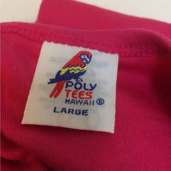 Vintage 80s Poly Tees Hawaii short sleeve 1983 tee shirt pink m - Picture 8 of 8
